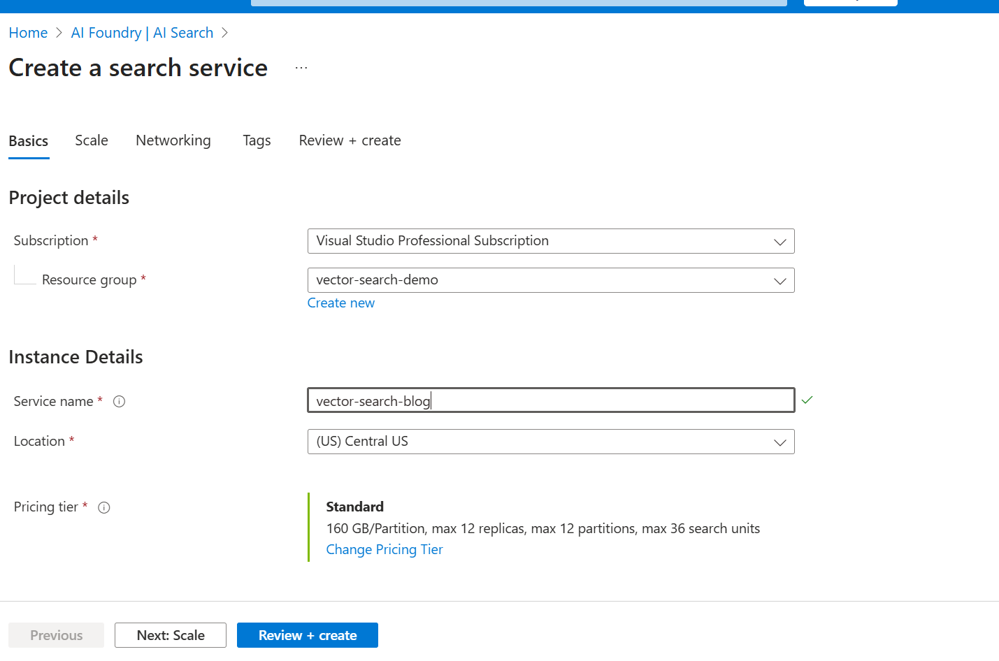 CreateSearchService